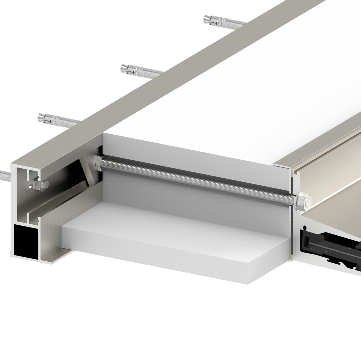 3 Aluminium Winkel,Halterung f. Vordach 1,88 m. Abzweig 70 und 23